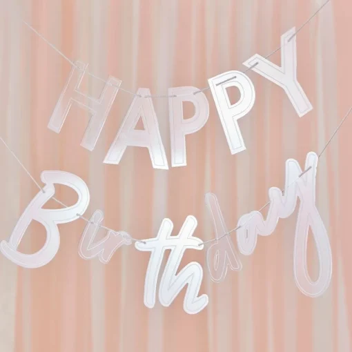 Party Delights Acrylic Happy Bday Banner - 3M< Banners