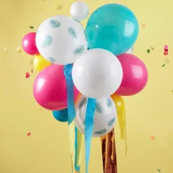 Party Delights Balloon Chandelier With Printed Palm Balloons & Streamers< Hanging Decorations