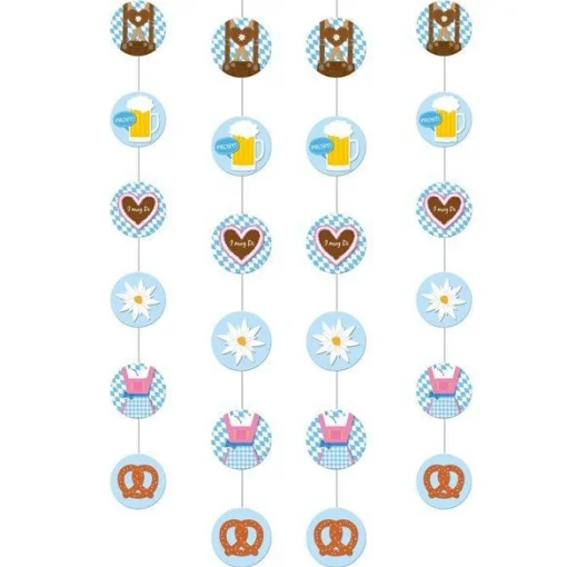 Party Delights Bavarian Hanging String Decorations - 1.3M (4Pk)< Hanging Decorations