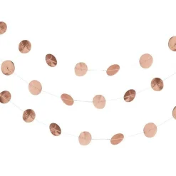 Party Delights Beautiful Botanics Rose Gold Circle Garland - 5M< Hanging Decorations