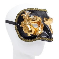 Party Delights Black & Gold Masquerade Mask< Masks