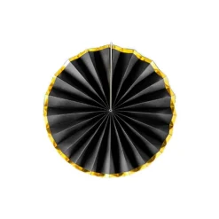 Party Delights Black & Gold Paper Fans (3Pk)< Hanging Decorations