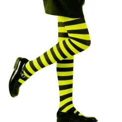 Black & Green Striped Tights - Child 4-6 Years<Party Delights Best