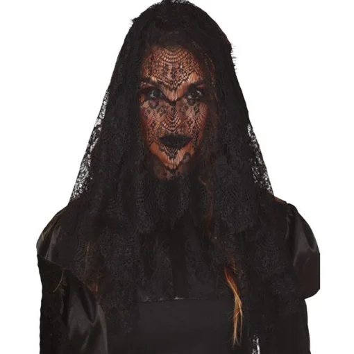 Black Veil Headpiece - 41Cm<Party Delights Best