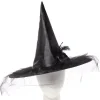 Black Witch Hat With Flower<Party Delights Clearance