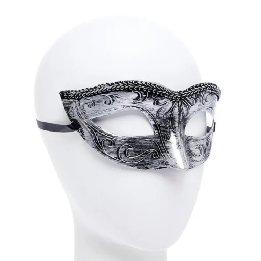 Party Delights Black/Silver Masquerade Masks For Couples< Masks