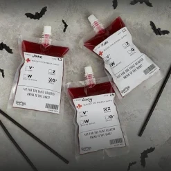 Blood Bag Drinking Pouch (5Pk)<Party Delights Sale