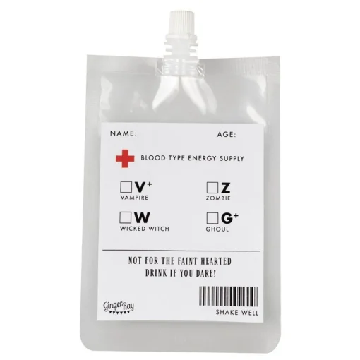Blood Bag Drinking Pouch (5Pk)<Party Delights Sale