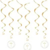Party Delights Blue Botanical Cross Swirl Decorations (6Pk)< Hanging Decorations