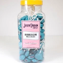 Party Delights Blue Bubblegum Flavour Lollipops X90< Sweets