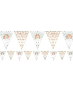 Party Delights Boho Rainbow Paper Flag Bunting - 3.7M< Bunting