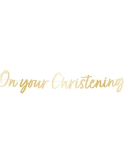 Party Delights Botanical Celebration 'On Your Christening' Paper Banner - 1.6M< Banners