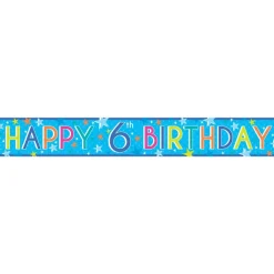 Party Delights Boys 6Th Birthday Paper Banners - 1M (3Pk)< Banners