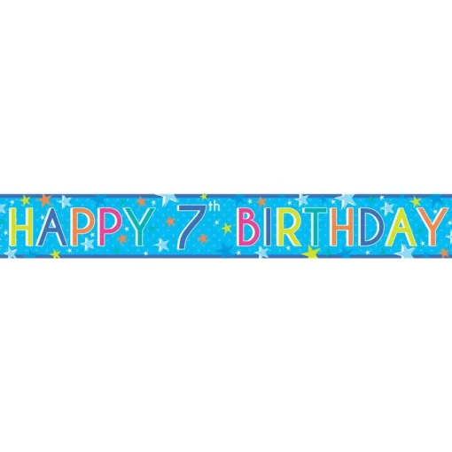 Party Delights Boys 7Th Birthday Paper Banners - 1M (3Pk)< Banners