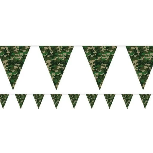 Party Delights Camouflage Print Plastic Bunting - 3.7M< Bunting