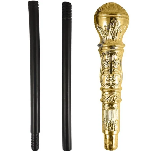 Party Delights Cane With Gold Ball Handle< Costume Props