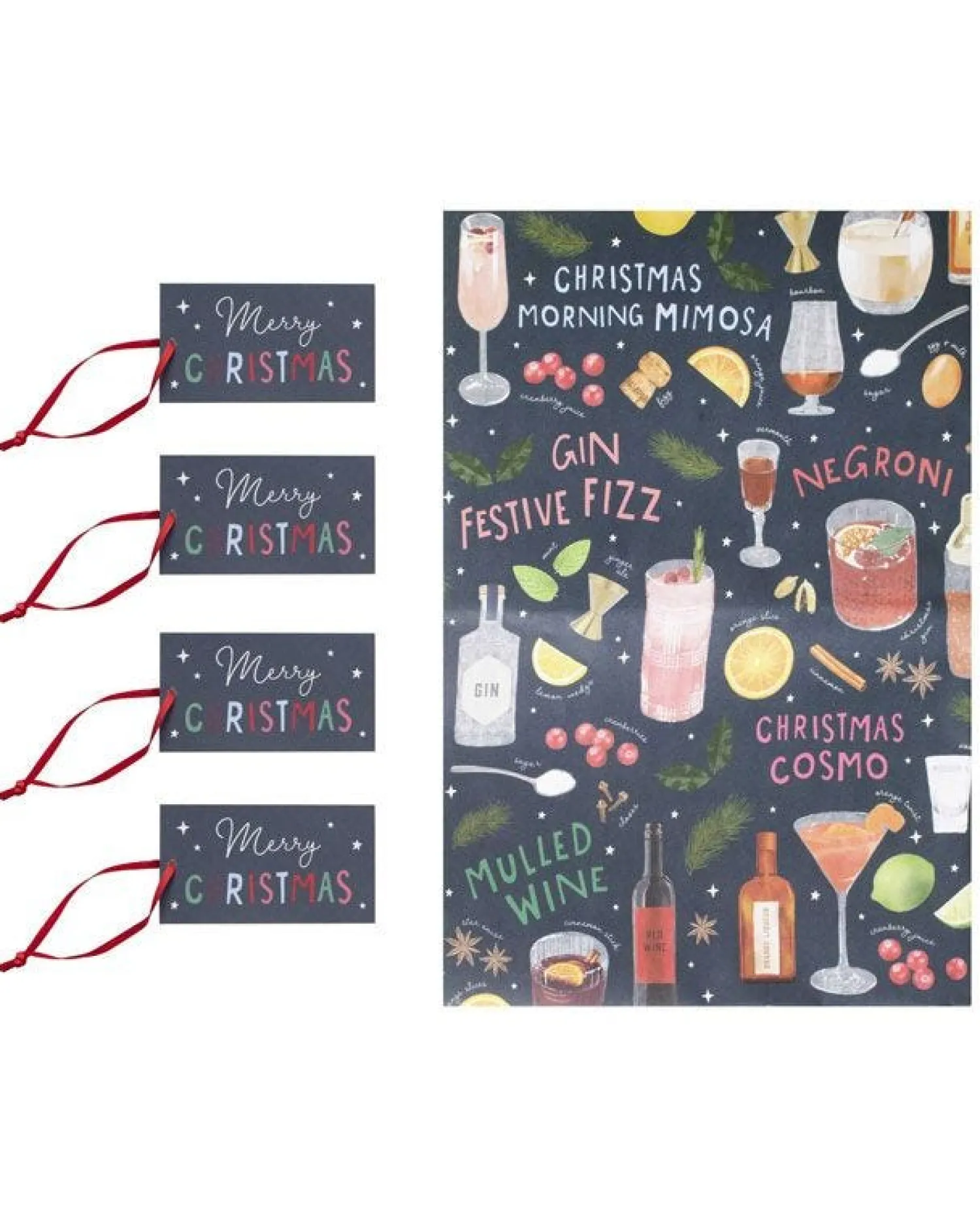 Cocktails Wrap, Tag And Ribbon Gift Wrap<Party Delights Clearance