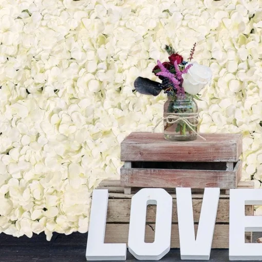 Party Delights Cream Hydrangea Flower Wall - 40 X 60Cm< Flowers & Foliage