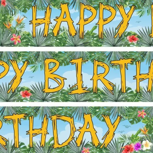 Party Delights Dinosaur Adventure Paper Banners - 1M (3Pk)< Banners