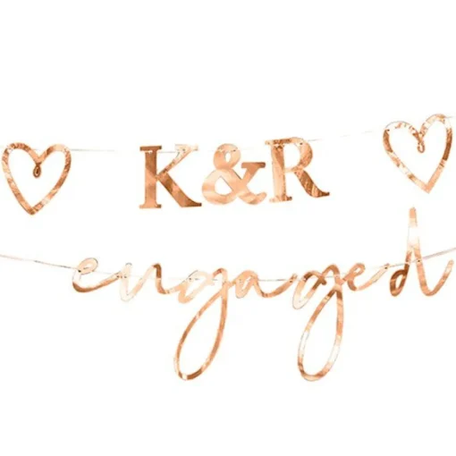 Party Delights Engaged Rose Gold Customisable Bunting< Bunting