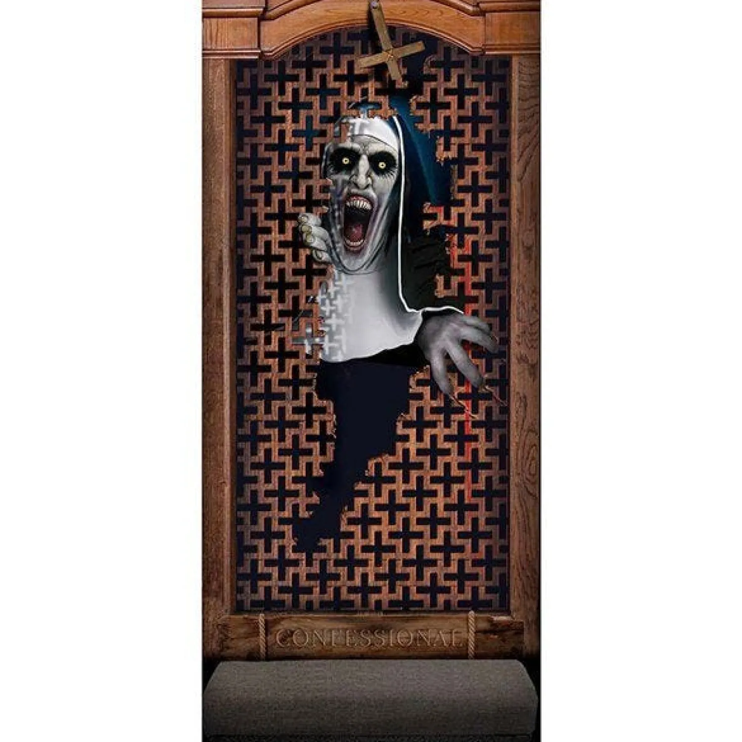 Evil Nun Door Decoration - 80Cm X 1.8M<Party Delights Online