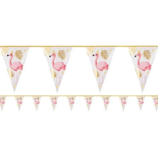 Party Delights Flamingo Gold Foil Bunting - 4M< Bunting