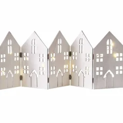 Fold Out Houses Wooden Christmas Decoration With String Lights<Party Delights Clearance