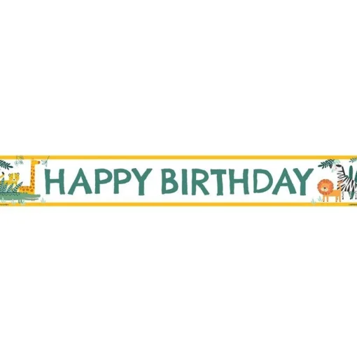 Party Delights Get Wild Safari Paper Birthday Banners - 1M (3Pk)< Banners