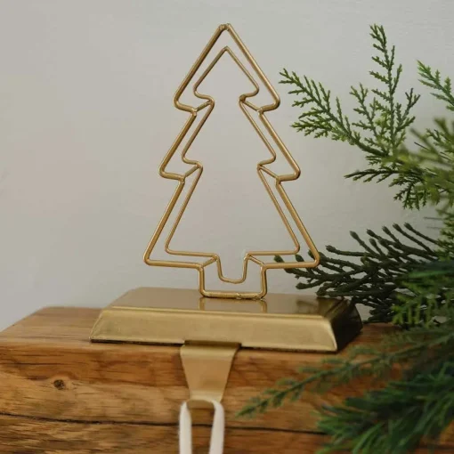 Gold Christmas Tree Stocking Holder - 17Cm<Party Delights Online