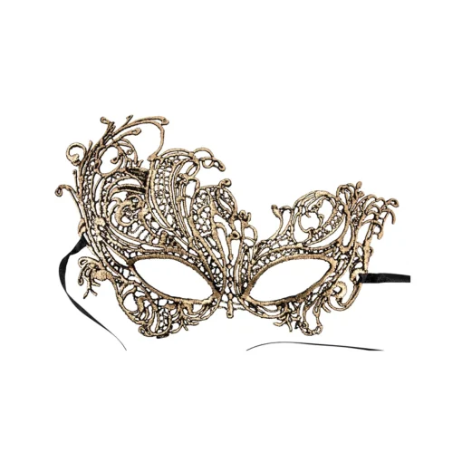 Party Delights Gold Lace Masquerade Mask< Masks