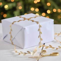 Gold Leaf Christmas Ribbon - 3M<Party Delights