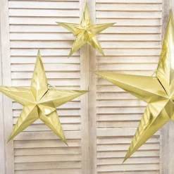 Gold Paper Hanging Star - 30Cm<Party Delights
