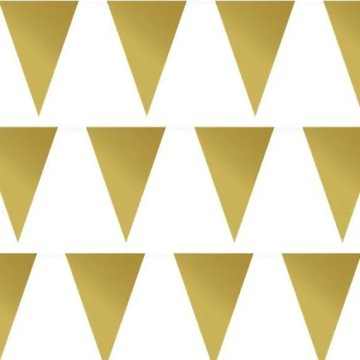 Party Delights Gold Plastic Bunting - 10M< Bunting