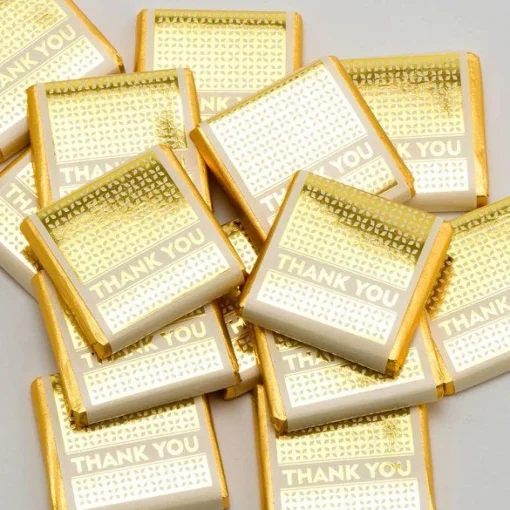 Party Delights Gold 'Thank You' Chocolate Neapolitans X50< Chocolates