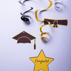 Party Delights Graduation Swirl Decorations (3Pk)< Hanging Decorations
