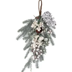 Green And White Foliage Door Swag<Party Delights Best