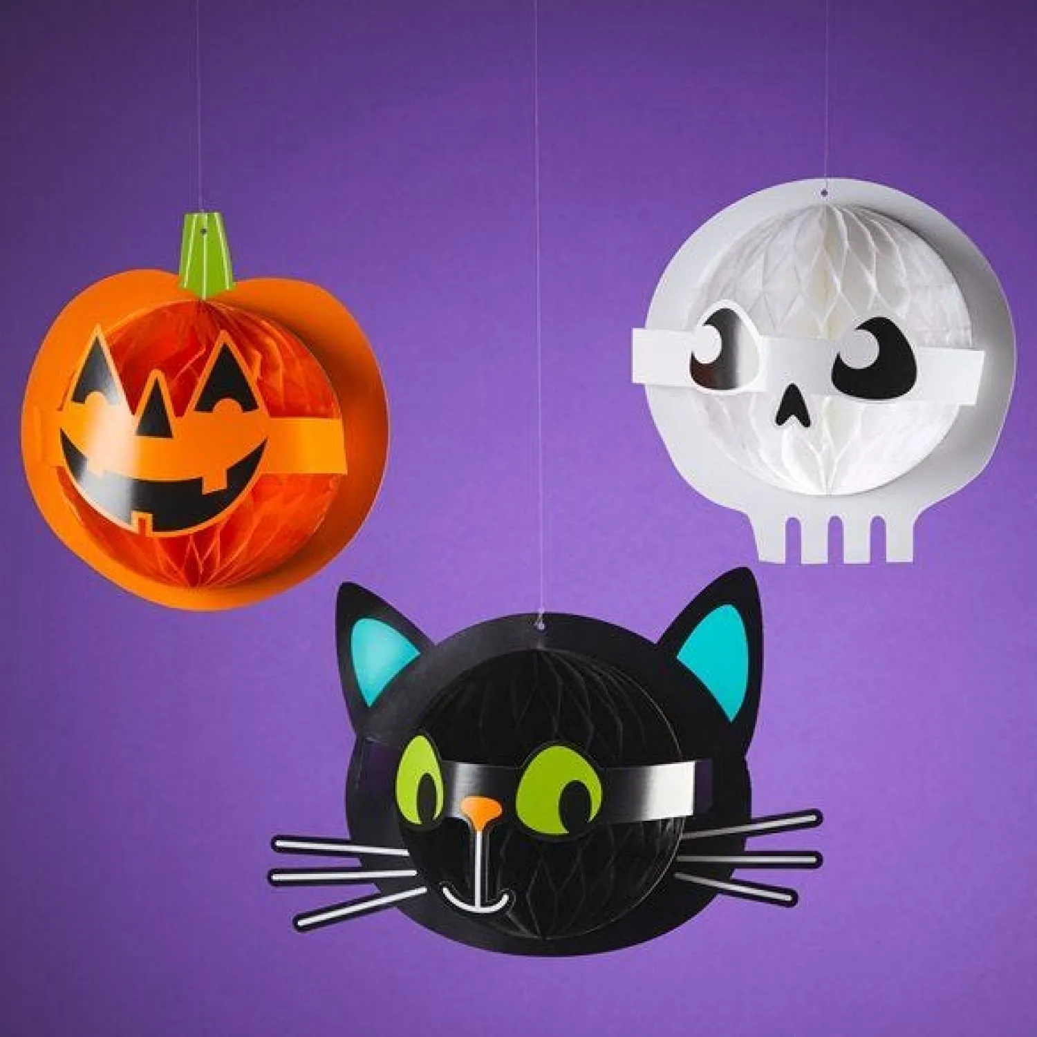 Hallo-Ween Friends Honeycomb Decorations (3Pk)<Party Delights New