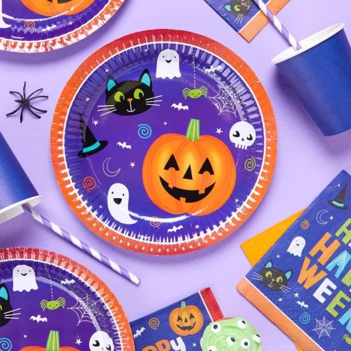 Hallo-Ween Friends Plates 23Cm (8Pk)<Party Delights Clearance