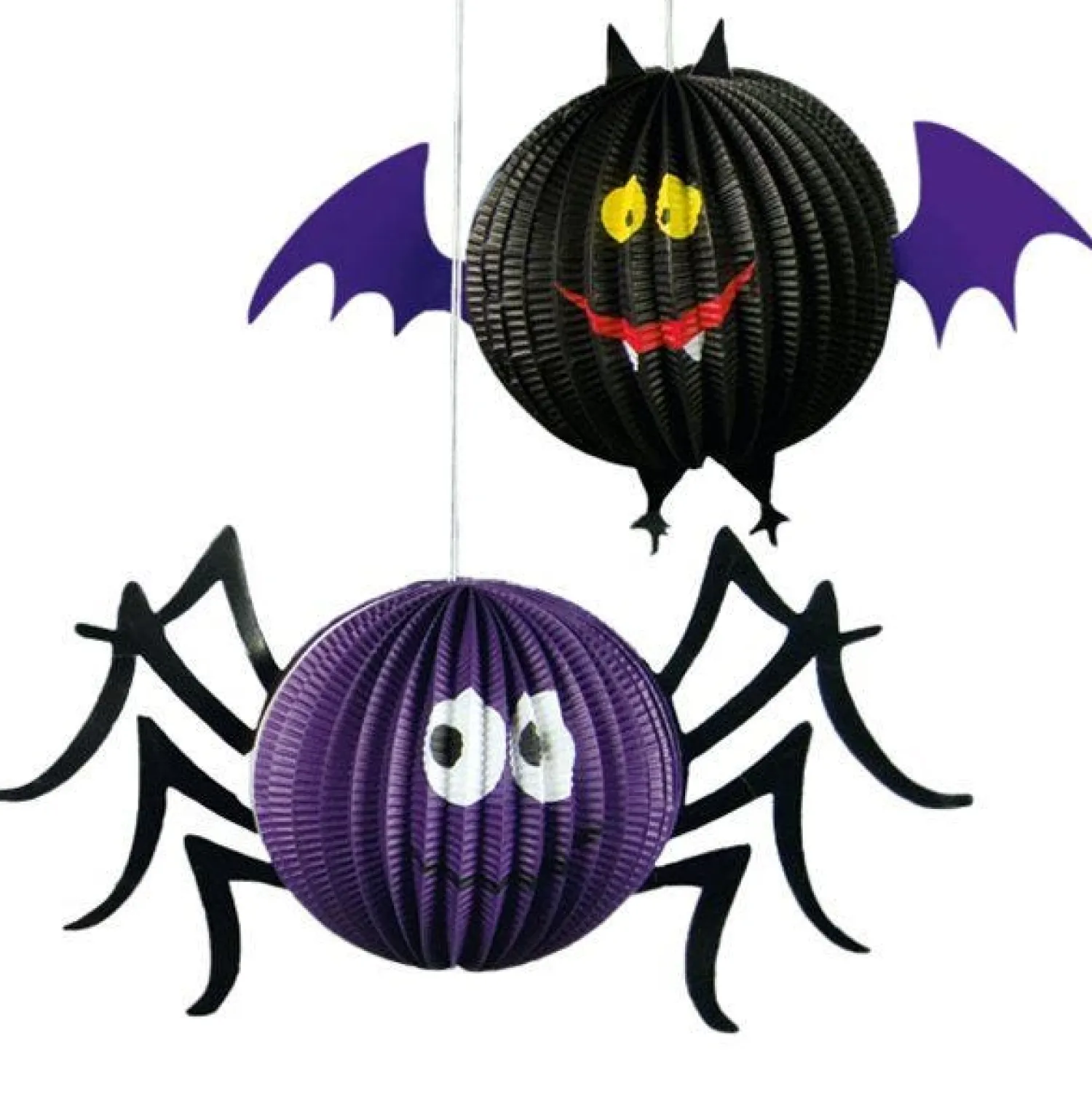Hanging Spider Or Bat Honeycomb Decoration - 18Cm<Party Delights Hot