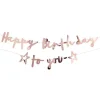 Party Delights Happy Birthday To You Rose Gold Paper Banner - 2M< Banners