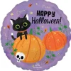 Happy Halloween Cats & Pumpkin Balloon - 18" Foil<Party Delights Online