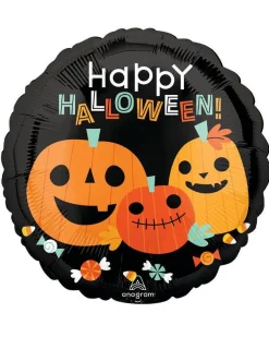 Happy Halloween Pumpkins Balloon - 18" Foil<Party Delights