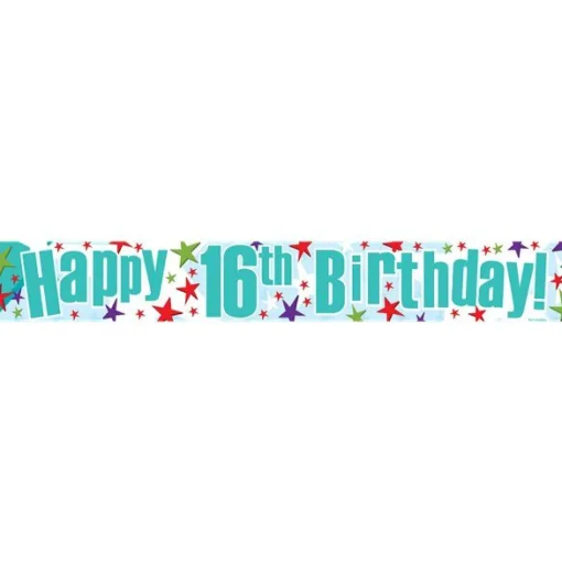 Party Delights Happy 16Th Birthday Paper Banners - 1M (3Pk)< Banners