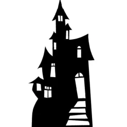 Haunted House Silhouette Cardboard Cutout - 98Cm X 46Cm<Party Delights Online
