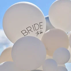 Party Delights Hen Party White & Silver Latex Balloon Arch With Streamers< Arches & Clouds