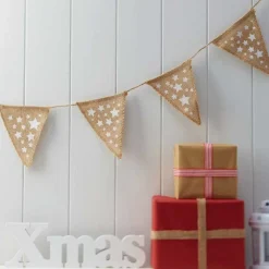 Hessian Festive Star Bunting - 2.25M<Party Delights Best