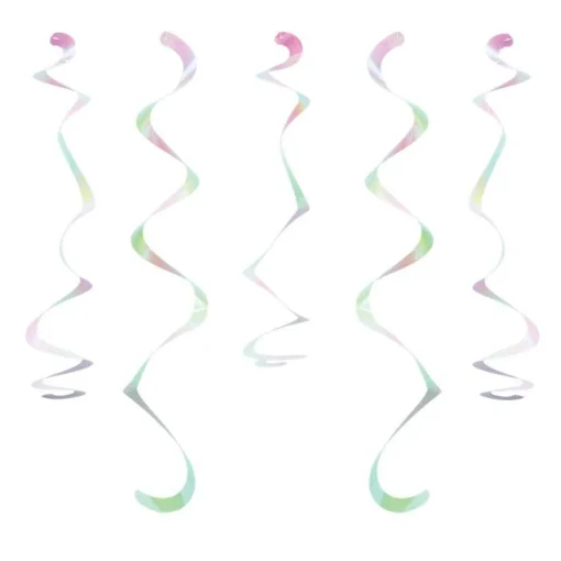 Party Delights Iridescent Hanging Swirls - 45Cm (10Pk)< Hanging Decorations