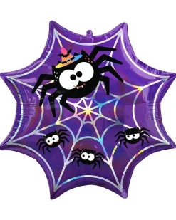 Iridescent Spider Web Supershape Balloon - 22" Foil<Party Delights Online