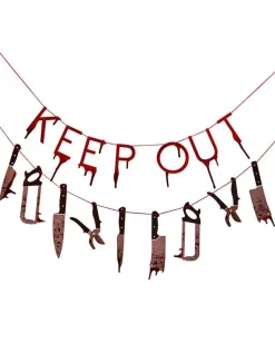Keep Out Blood Drip & Weapon Garland<Party Delights Outlet