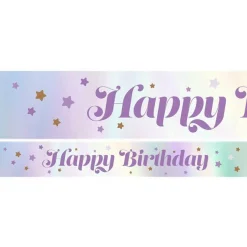 Party Delights Lilac Happy Birthday Paper Banners - 1M (3Pk)< Banners